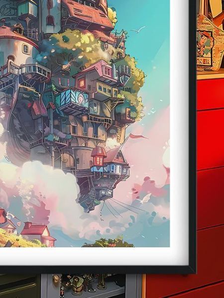【海外代購】巴洛克 《飛行移動城堡》蘇菲哈爾的移動城堡卡西法宮崎駿動畫電影裝飾畫冰箱貼 