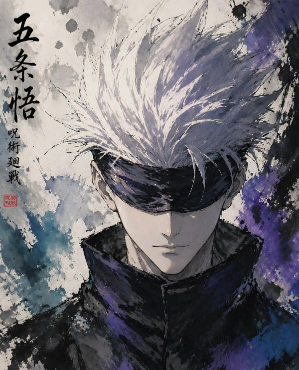 【海外代購】H2 《水墨五條悟》咒術回戰裝飾畫 