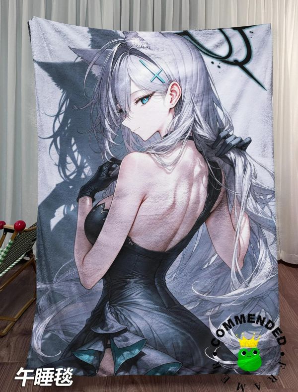 【海外代購】皇呱 《月落白狐》蔚藍檔案砂狼白子裝飾畫 午睡毯 地毯 