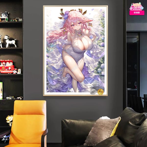 【海外代購】阿喵畫社 花嫁 婚紗 八重神子 8k超大高清裝飾畫 等身枕 床頭地墊 