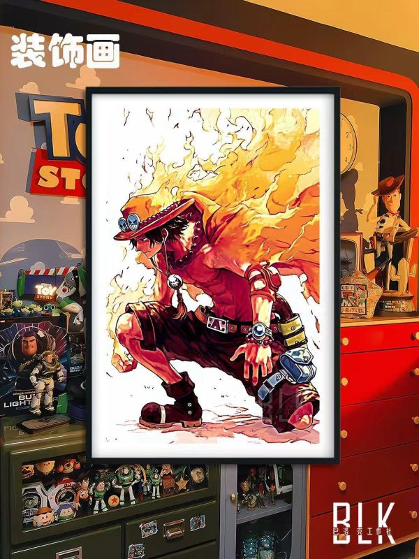 【海外代購】巴洛克 《火焰艾斯》魯夫薩博羅傑燒燒果實Ace海賊王onepiece裝飾冰箱貼 