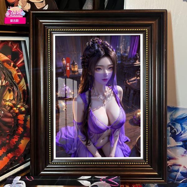 【海外代購】阿喵畫社 國色天香 紫靈 復古框紀念牆桌款式 午睡毛毯 冰箱貼 