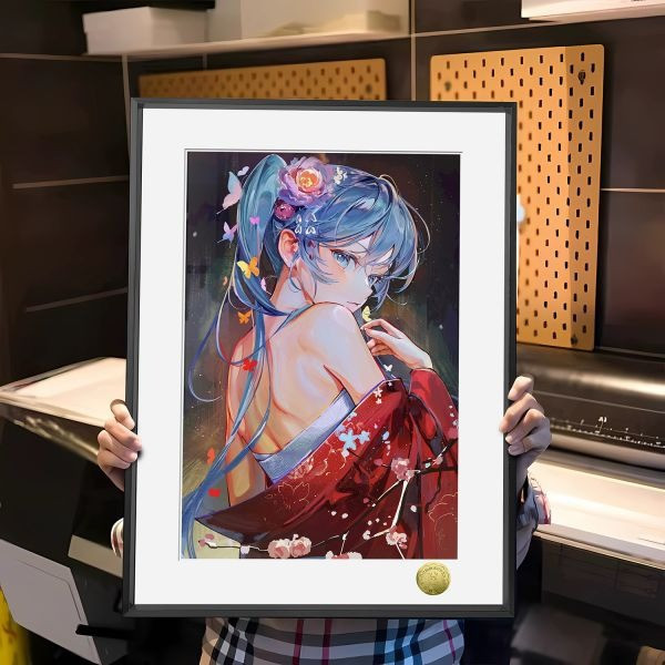 【海外代購】皇呱  《和服初音未來》初音ミク裝飾畫 午睡毯 地毯 