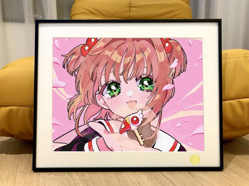 【海外代購】星空 《魔法鑰匙》庫洛牌知世魔卡少女櫻小可百變小櫻木之本櫻魔法使動漫裝飾畫 