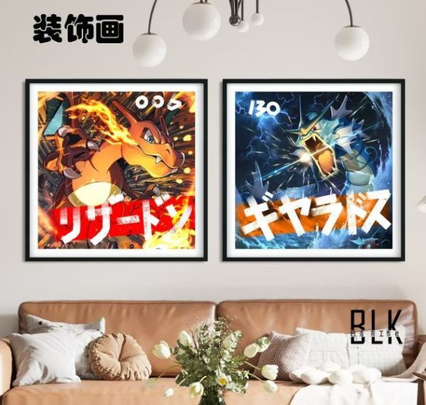 【海外代購】巴洛克 霸氣噴火龍暴鯉龍神奇寶貝裝飾畫/冰箱貼 