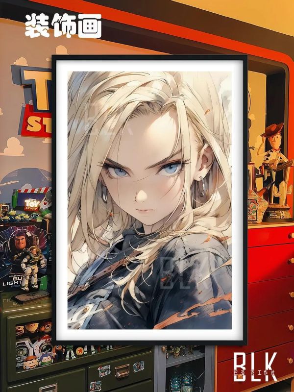 【海外代購】巴洛克 《帥氣18號》拉姿麗七龍珠人造人裝飾畫冰箱貼 