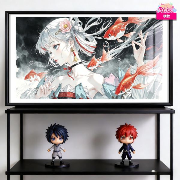 【海外代購】阿喵畫社 錦鯉賜福 今汐國風大橫款 新品12k主題超清裝飾畫 