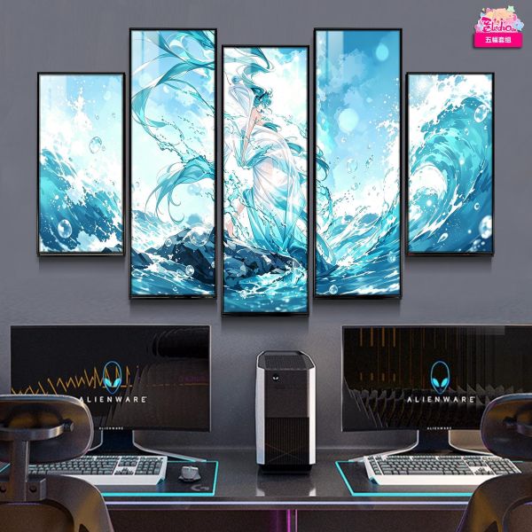 【海外代購】阿喵畫社 海之夢 初音未來-心之海篇 新品12K超清異形套組裝飾畫 床頭地墊 