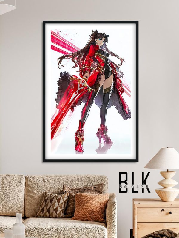 【海外代購】巴洛克 《紅色遠坂凜》Fate紅色惡魔五大元素讓遊戲動畫裝飾冰箱貼 