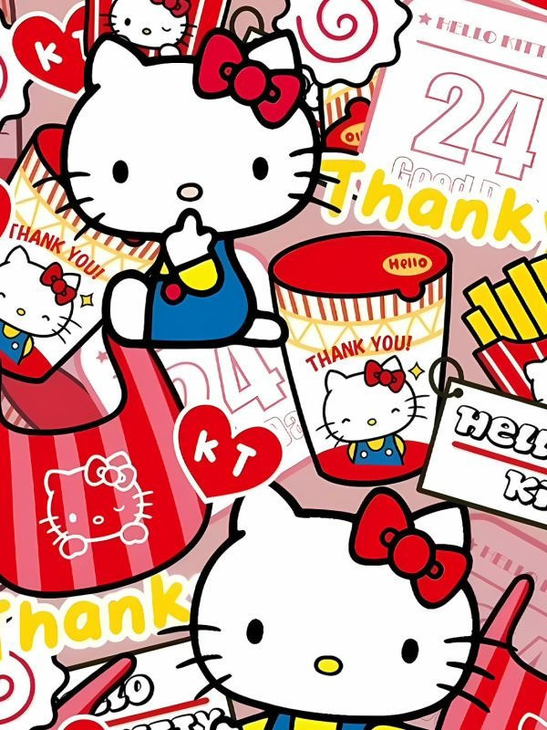 【海外代購】星空 《紅色kitty》hello 凱蒂貓吉蒂貓裝飾畫 