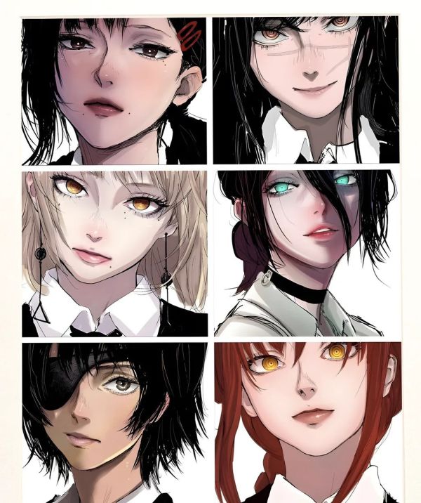 【海外代購】H2 《電鋸人女團》瑪奇瑪蕾塞帕瓦戰爭惡魔裝飾畫 