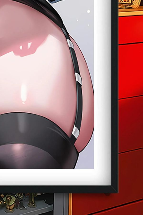 【海外代購】巴洛克 《掀裙天雨亞子》蔚藍檔案裝飾畫冰箱貼 