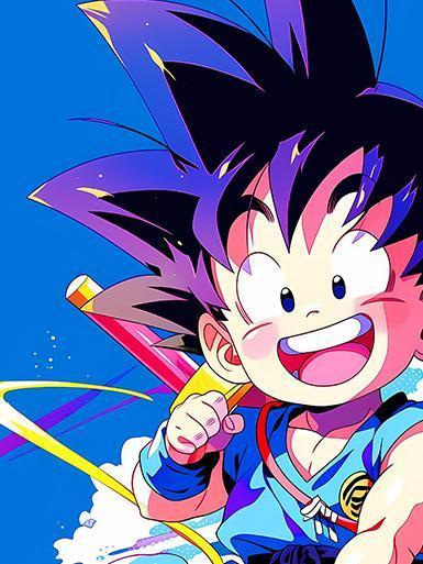 【海外代購】巴洛克 《炫彩小悟空》七龍珠悟空超級賽亞人Dragon Ball卡卡洛特動漫二次元裝飾畫 