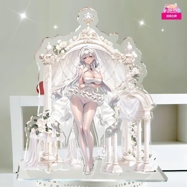 【海外代購】阿喵畫社 立牌第十六彈婚紗碧藍航線約克城/斯庫拉/柯妮 25cm大型四層背景亞克力立牌 