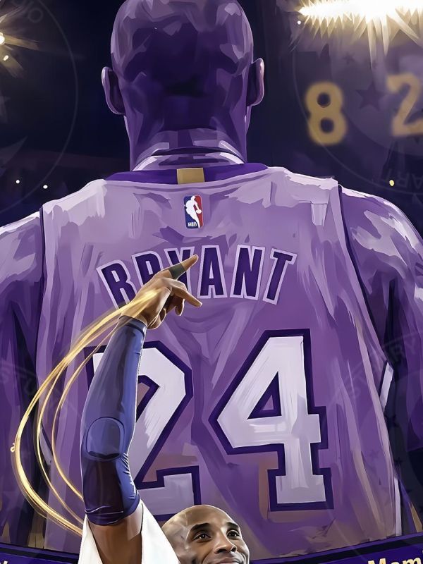 【海外代購】星空 《Mamba Out》kobe科比布萊恩黑曼巴NBA洛杉磯湖人隊動畫二次元裝飾畫 