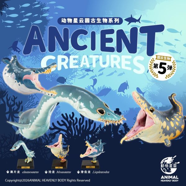 【預定】動物星雲 圓古生物 第五彈薄片龍，滄龍，滑齒龍（限時預定全套3只贈送特典） 
