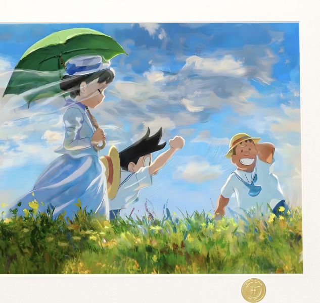 【海外代購】H2 《哆啦A夢撐陽傘的女人》靜香大雄胖虎小夫小叮噹動漫裝飾畫 