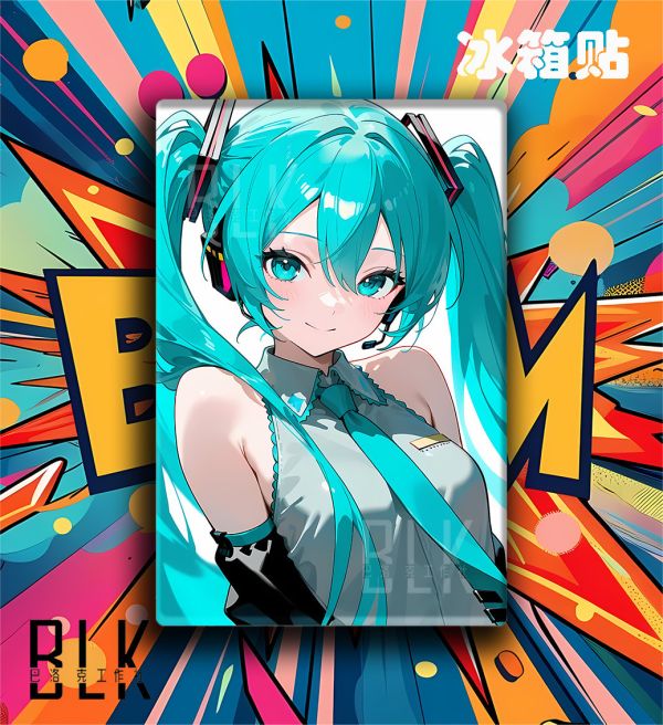【海外代購】巴洛克 《微笑初音》未來歌姬miku公主殿下動漫裝飾畫冰箱貼 
