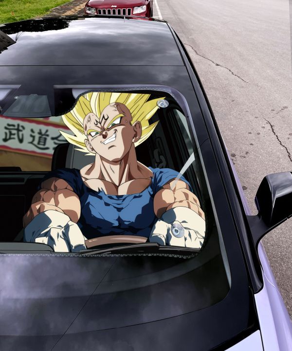 【海外代購】千鳥社 《汽車前擋遮陽－魔人貝吉塔、黑悟空》 夏季汽車遮陽防曬前擋開車二次元龍珠魔人貝吉塔黑悟空超級賽亞人 