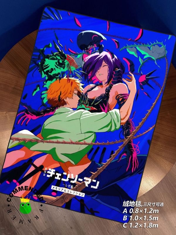 【海外代購】皇呱 《蕾塞片紀念》 鏈鋸人蕾塞篇紀念海報雨中約會週邊裝飾畫 午睡毯  地毯 