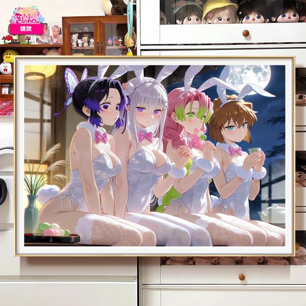 【海外代購】阿喵畫社 月光 人氣兔女郎四姊妹 新品8K超大主題裝飾畫週邊 冰箱貼 