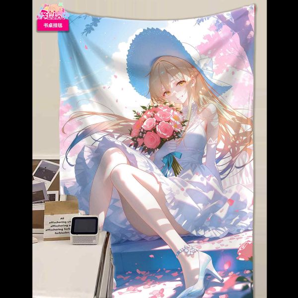 【海外代購】阿喵畫社 花海 結城明日奈 8k超大高清裝飾畫 午睡毛毯 書桌掛毯  床頭地墊 