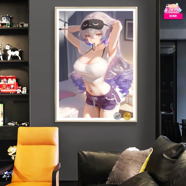 【海外代購】阿喵畫社 入睡前奏 銀狼 8k超大高清裝飾畫 