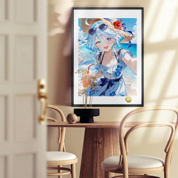 【海外代購】皇呱 《夏日海邊芙芙》原神裝飾畫 午睡毯  地毯 