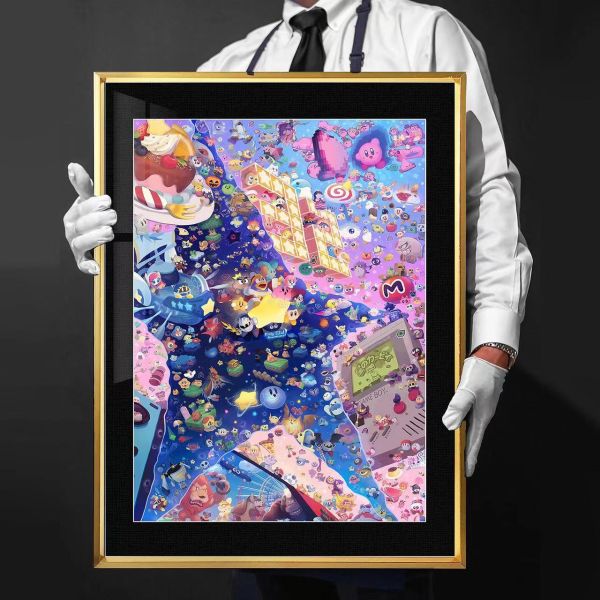 【海外代購】千鳥社 星之卡比 32周年 第二彈 Kirby全家福GameBoy 午睡毯地毯装饰画 