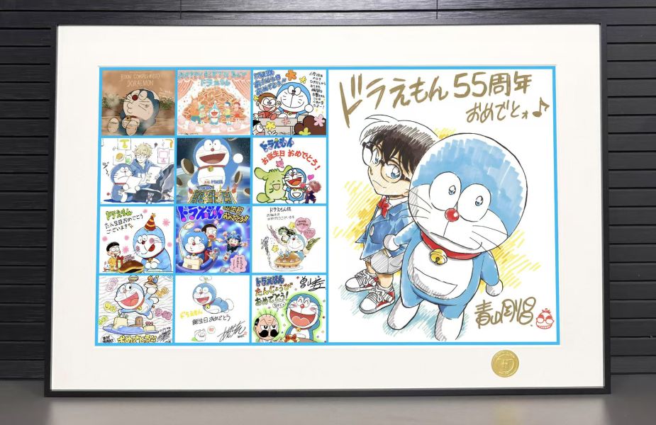 【海外代購】H2 《哆啦A夢55週年畫師慶賀》小叮噹機器貓大雄動漫二次元裝飾畫 