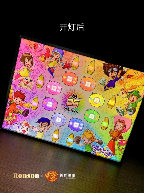 【海外代購】神秘畫廊 原畫師Ronson 黑科技光導 數碼寶貝·25週年神聖計劃之徽章暴龍機大集結 