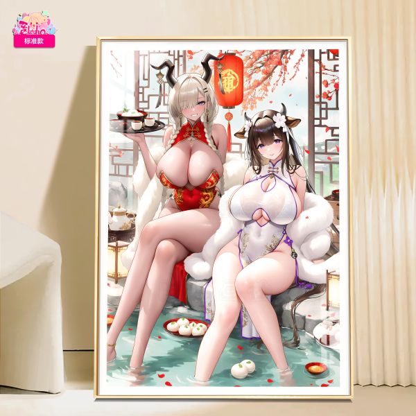 【海外代購】阿喵畫社 賀新春 尾張與樫野 8k主題高清裝飾畫 午睡毛毯  床頭地墊 護腕滑鼠墊 冰箱貼 