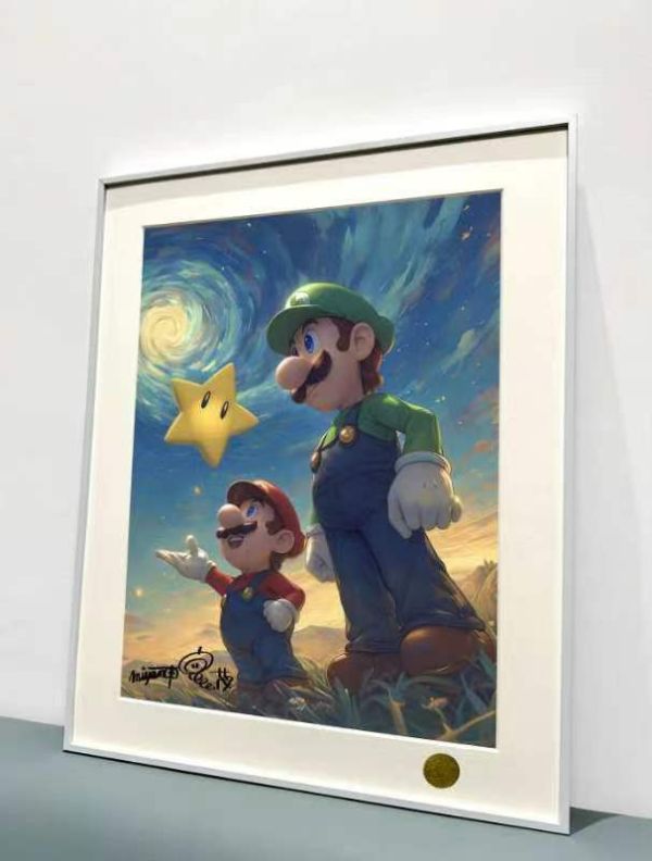 【預定】星空《馬力歐兄弟》瑪利歐超級瑪莉Mario任天堂裝飾畫 