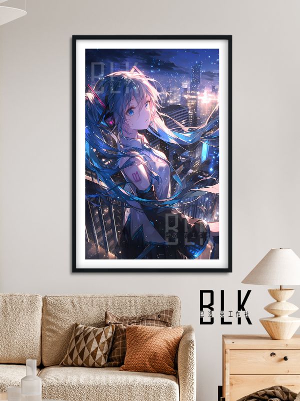 【海外代購】巴洛克 城市初音未來 Miku公主殿下歌姬動漫裝飾畫/冰箱貼 