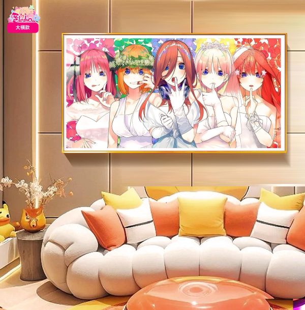 【海外代購】阿喵畫社 花嫁 五等分新娘群像大合照 12k主題超清裝飾畫 滑鼠墊 皮革桌墊 冰箱貼 