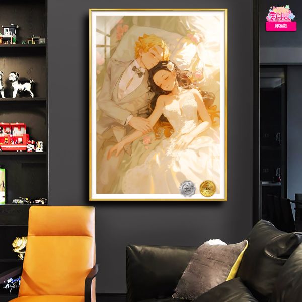 【海外代購】阿喵畫社 鬼滅之刃 婚紗 善逸祢豆子 8k超大高清裝飾畫 