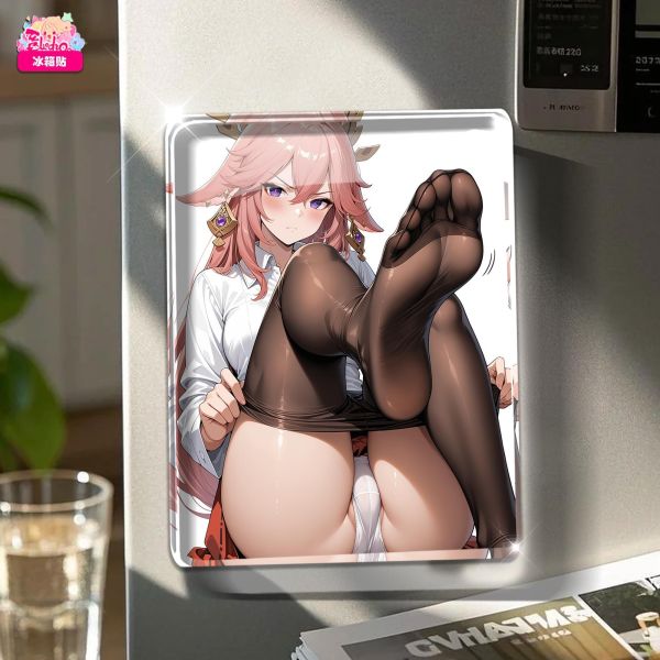 【海外代購】阿喵畫社 動漫冰箱貼第八十八彈原神黑絲系列 高透壓克力磁吸冰箱貼 