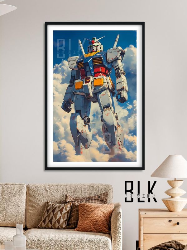 【海外代購】巴洛克 《天空鋼彈》GUNDAM敢達元祖鋼彈rx-78機動戰士鋼彈動畫裝飾畫 