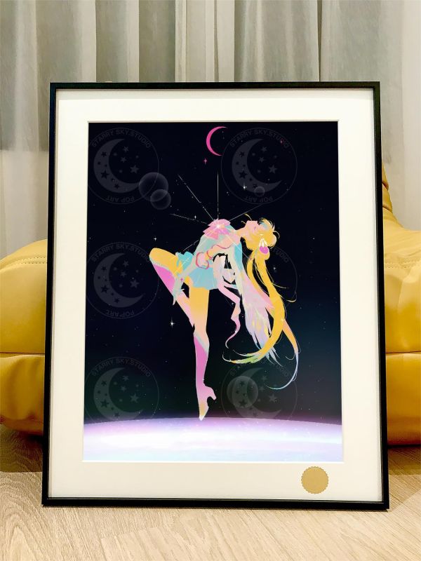 【海外代購】星空 《月亮變身》美少女戰士水兵月月野兔水手月亮倩妮迪公主Sailor Moon動漫裝飾畫 