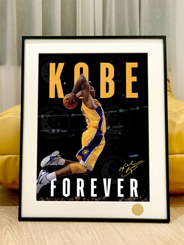 【海外代購】星空 《科比Forever》黑曼巴kobe科比布萊恩NBA洛杉磯湖人隊裝飾畫 
