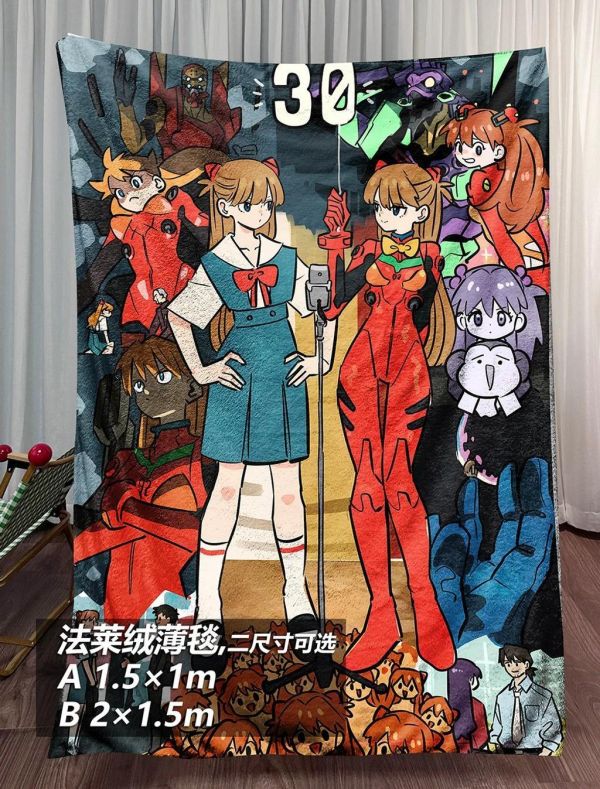 【海外代購】千鳥社 《EVA30週年插畫》新世紀福音戰士午睡毯地毯裝飾畫 