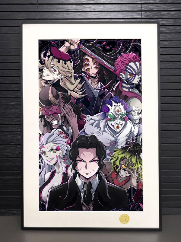 【海外代購】H2 《上弦鬼月》鬼滅之刃十二鬼月鬼舞辻無慘猗窩座童磨黑死牟裝飾畫 