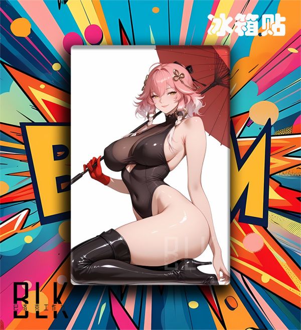 【海外代購】巴洛克 《跪姿神子》八重神子八重宮司狐狸小姐Yae Miko遊戲原神動漫裝飾畫/冰箱貼 