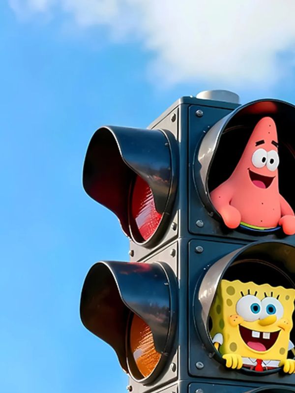 【海外代購】巴洛克《《比奇堡紅綠燈》海綿寶寶派大星裝飾畫冰箱貼 