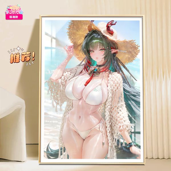 【海外代購】阿喵畫社 海風吹吹 莊方宜 新品12K超清主題裝飾畫 羊羔絨毯 等身抱枕 冰箱貼 