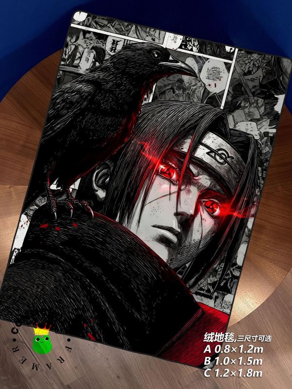 【海外代購】皇呱 《冷酷殺意萬花筒鼬》 火影忍者冷酷殺意萬花筒宇智波鼬週邊裝飾畫 午睡毯 地毯 