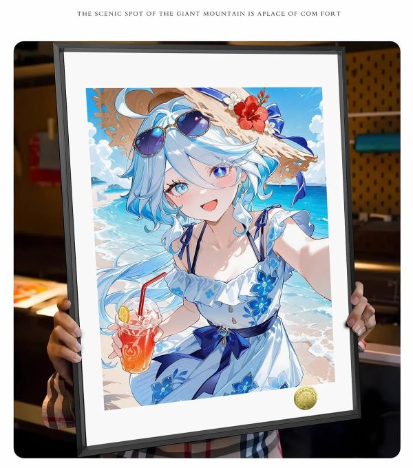 【海外代購】皇呱 《夏日海邊芙芙》原神裝飾畫 午睡毯  地毯 
