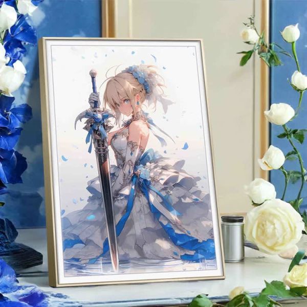 【海外代購】阿喵畫社 白禮服 Saber 12k超清裝飾畫 