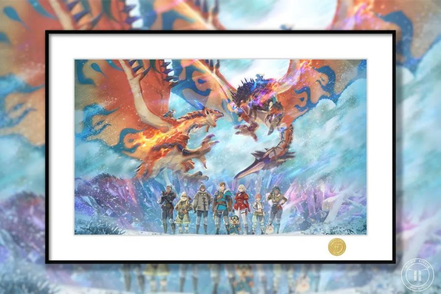 【海外代購】H2 《怪物獵人物語3》命運雙龍卡普空艾蓮娜裝飾畫 