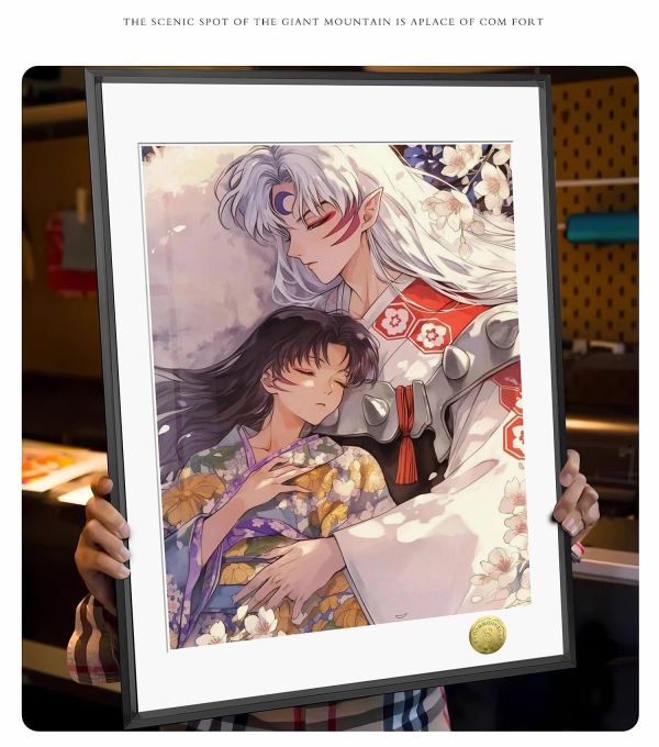【海外代購】皇呱 《殺生丸與鈴》 犬夜叉殺生丸與鈴cp合照同人周邊裝飾畫 午睡毯 地毯 